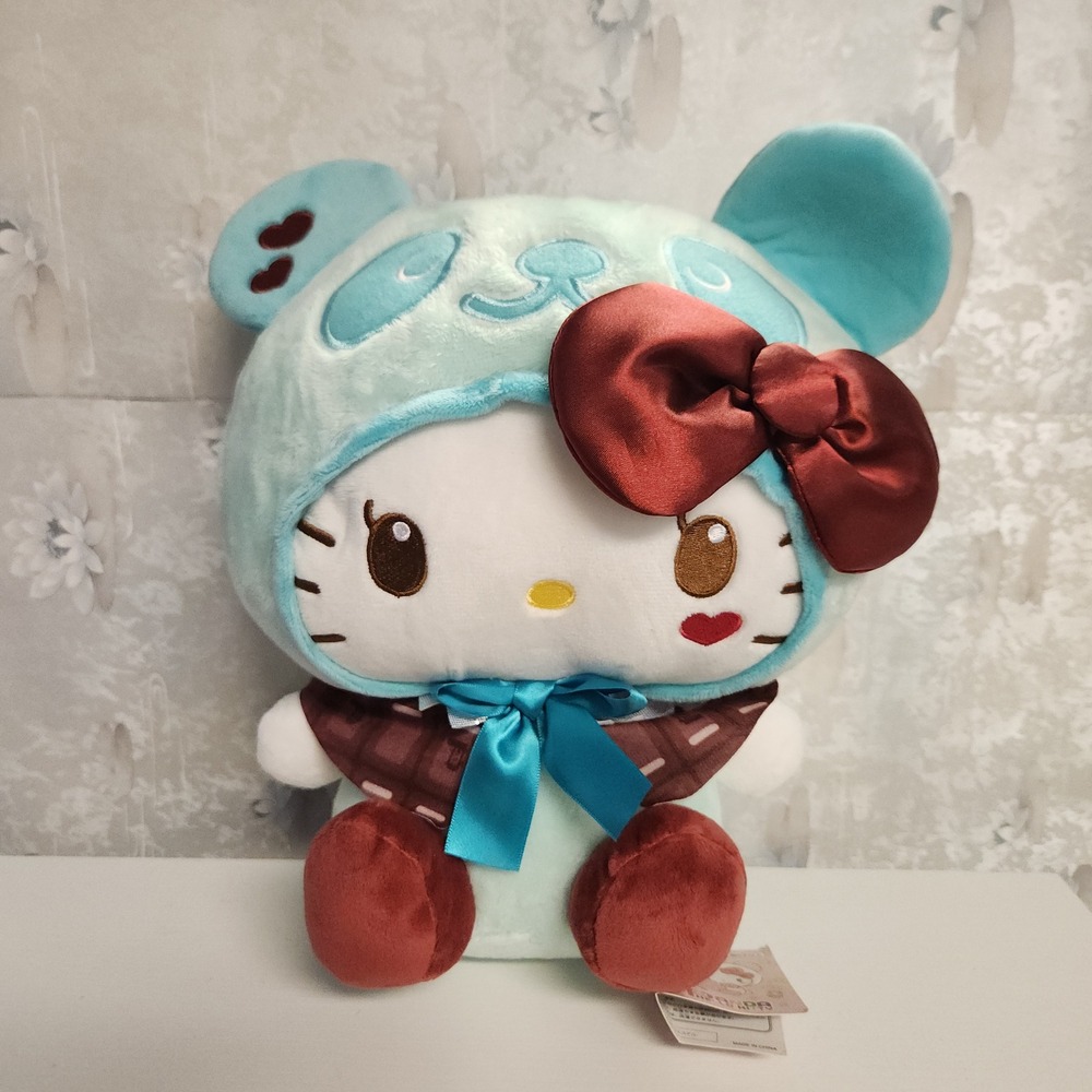 Sanrio Panda Hello Kitty Little Chocolate Plush Furyu Mint Blue NWT Japan Prize